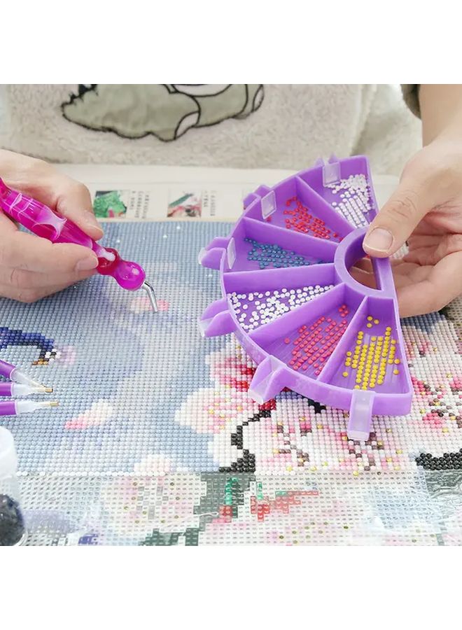 Purple Diamond Painting Tools Set With Tray Pen And Accessories For Mosaic Craft - Image 5